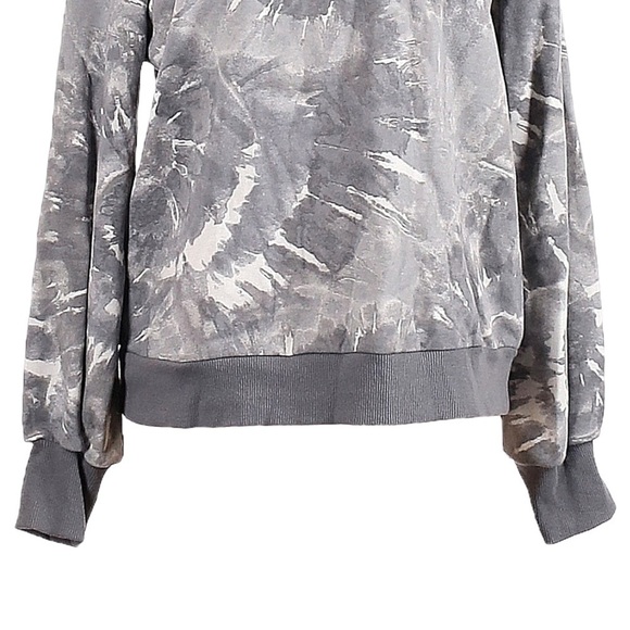 Marled Reunited Boho Tie Dye Ruffle Sleeve Gray Sweatshirt NWT L Pullover Lounge - Picture 5 of 9